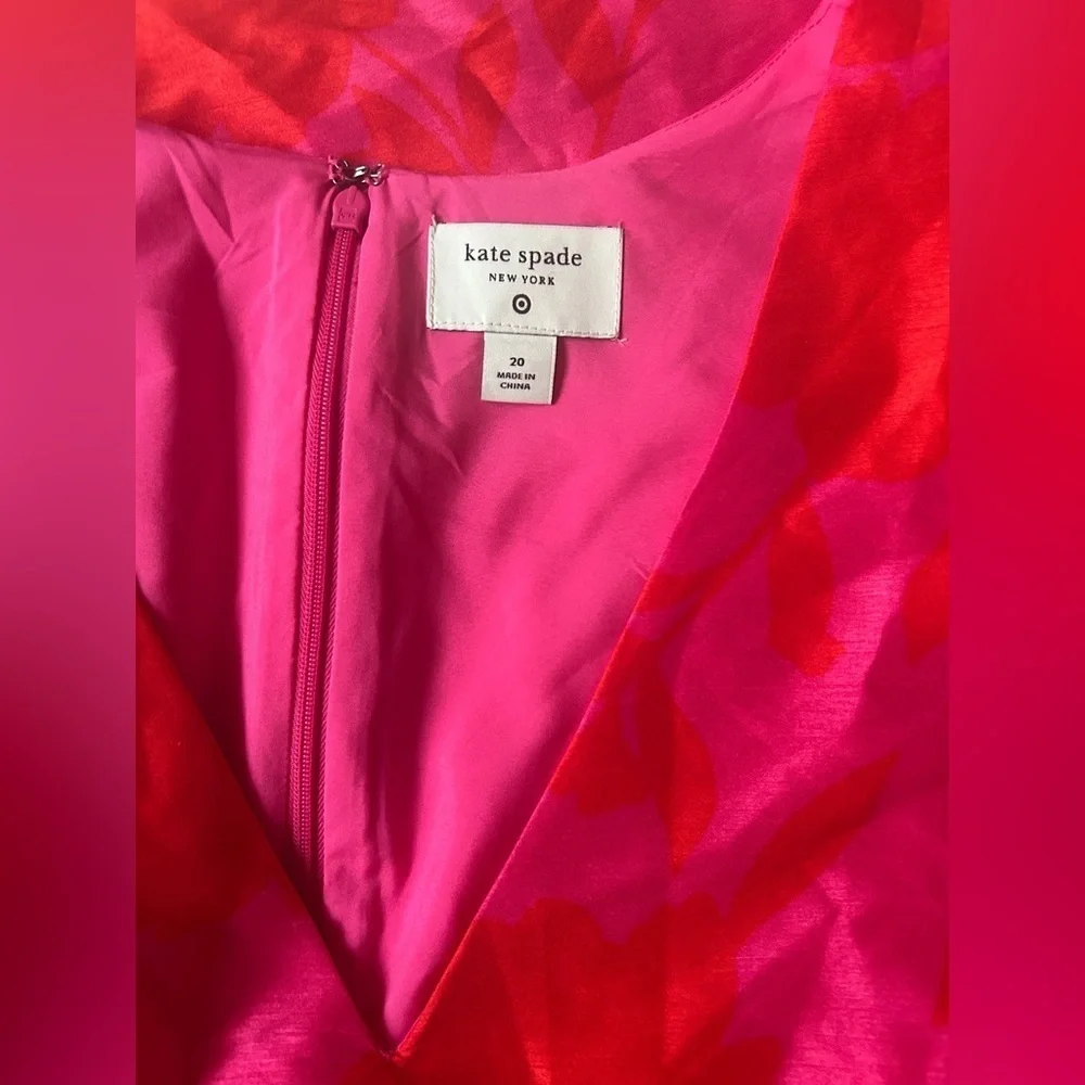 Kate Spade Target Women’s Midi Dress Rose Floral Pink Red Plus Size 20